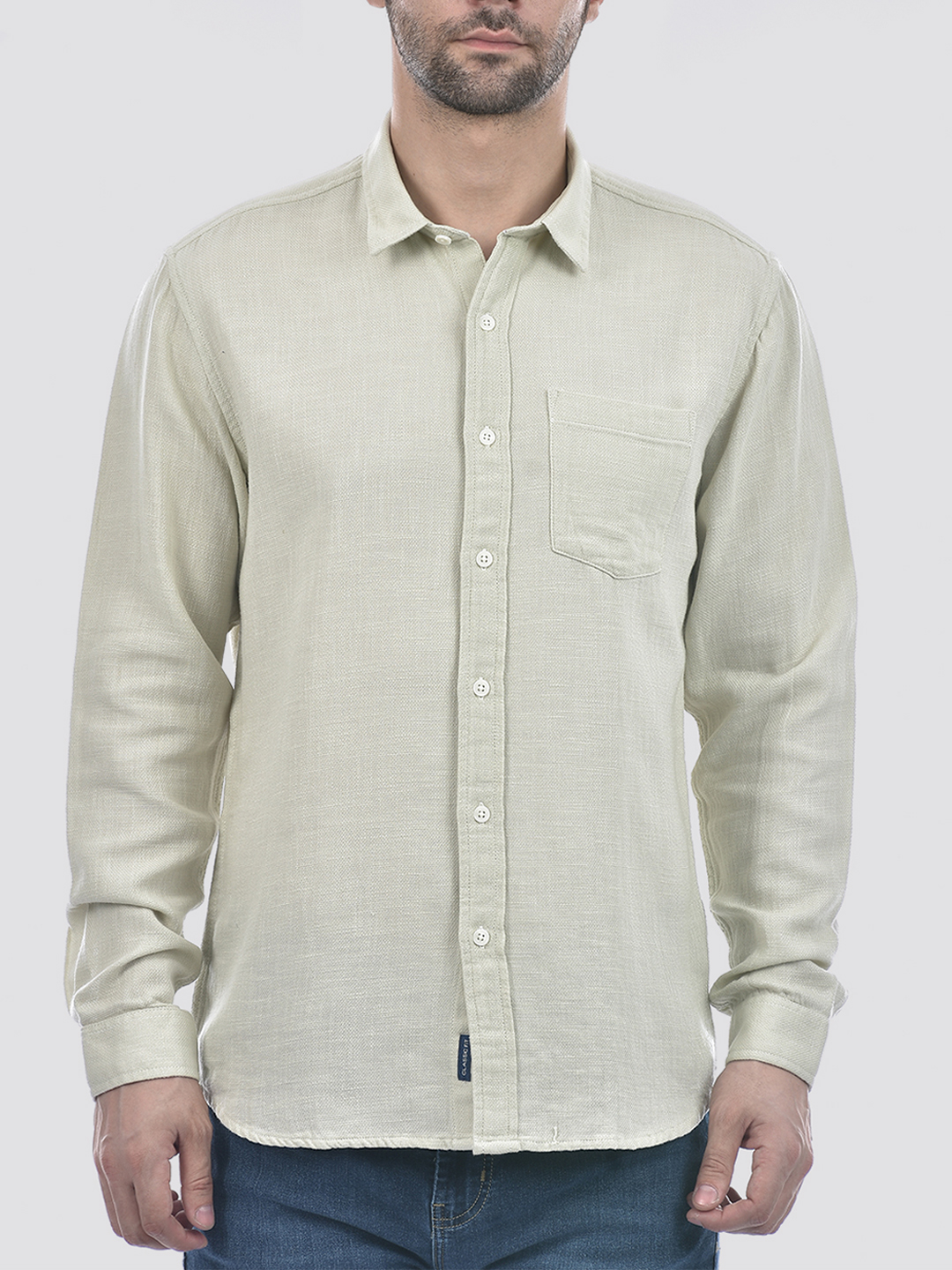 Numero Uno Men Solid Light Green Shirt